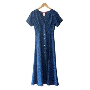 Vintage 90s ESPRIT Floral Button Down Cottagecore Maxi Dress Medium